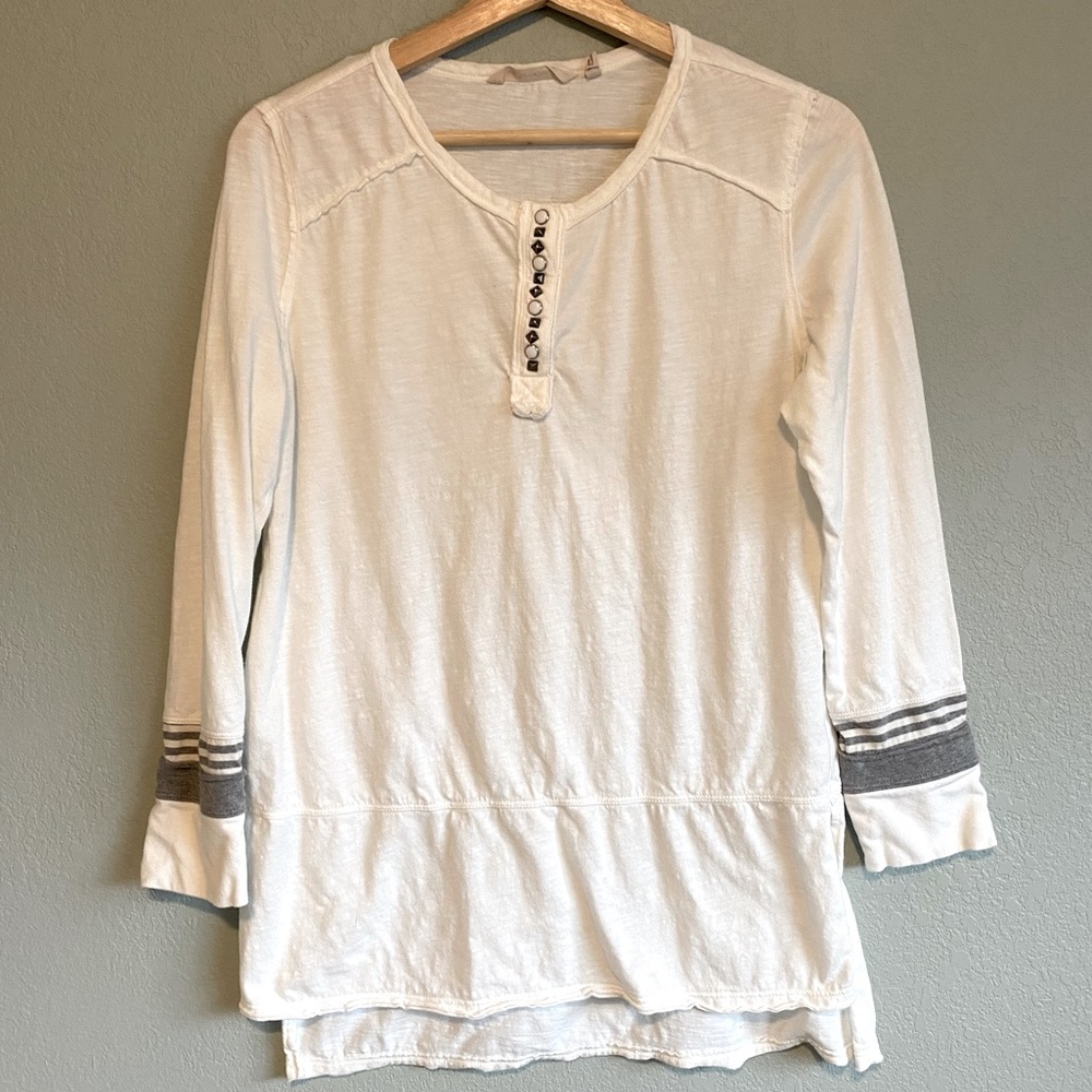 SOFT SURROUNDINGS long sleeve Henley blouse size M-